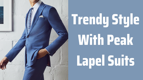 Blue one-button short Skirt Suit with peak lapels