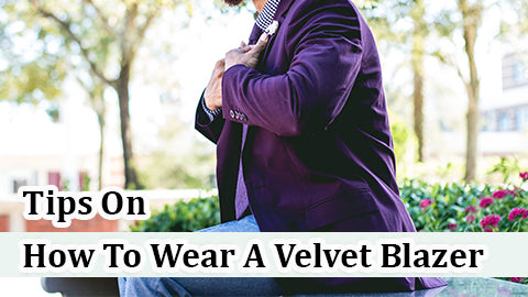 Wintage Men's Embroidered Velvet Coat Blazer Jacket: Purple