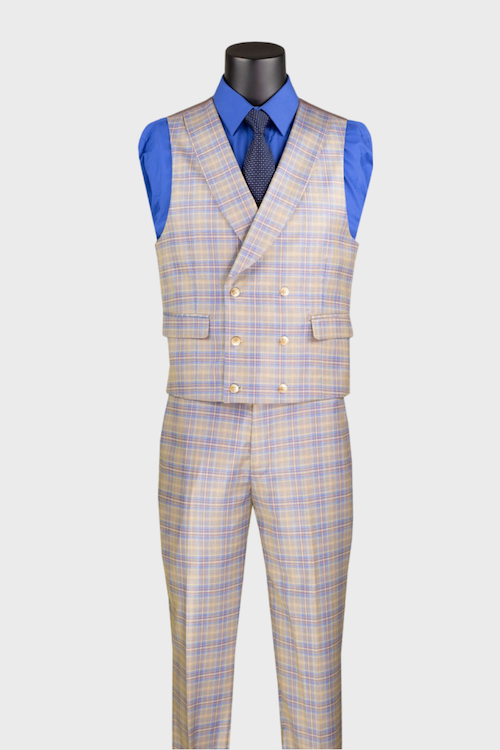 3 piece windowpane suit