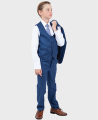 Boys Blue Sharkskin Suit