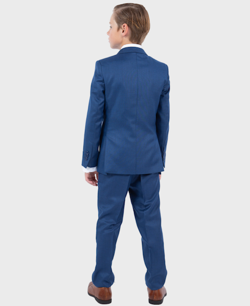 Boys Blue Sharkskin Suits