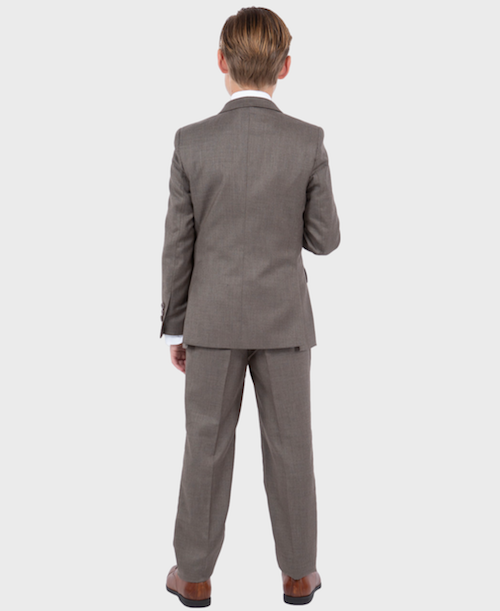 Boys Cocoa Sharkskin Suits