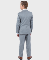 Boys Grey Sharkskin Suits