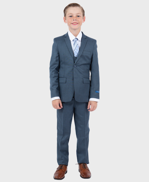 Boys Navy Sharkskin Suit