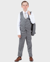 Boys Tan Sharkskin Suit