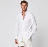 White 100% Linen Dress Shirt