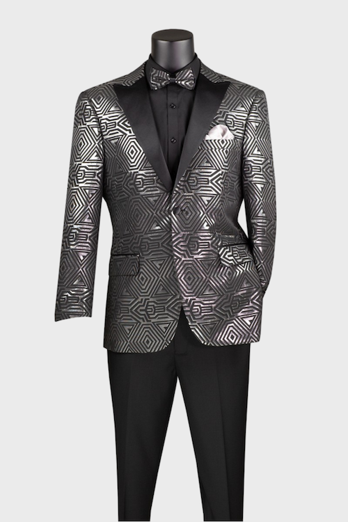Silver Jacquard Metallic Sport Coat Silver Jacquard Metallic Sport Coat