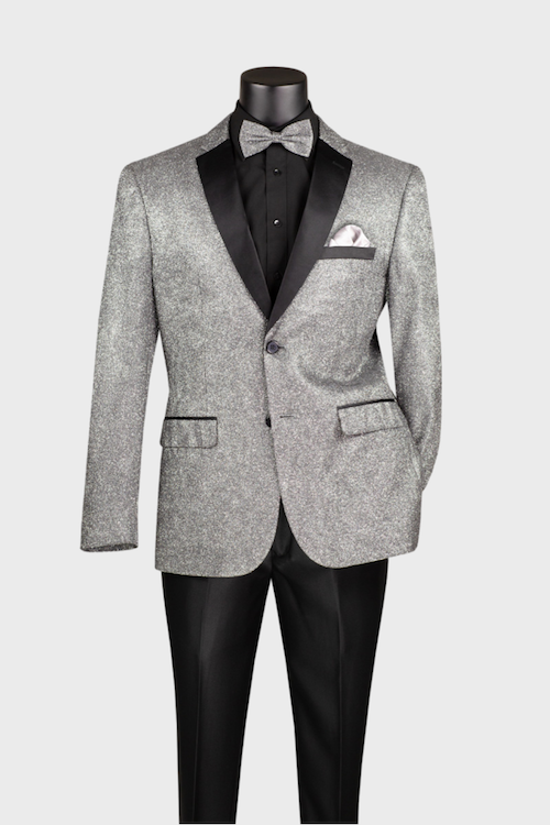 Silver sequin blazer