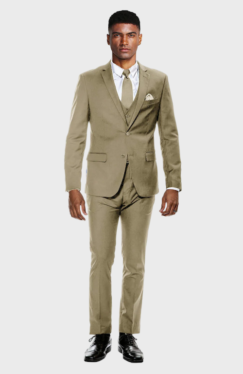 Tan Ultra Slim Fit 3-Piece Prom Suit, 34R / Tan Tan Ultra Slim Fit 3-Piece Prom Suit, 34R / Tan
