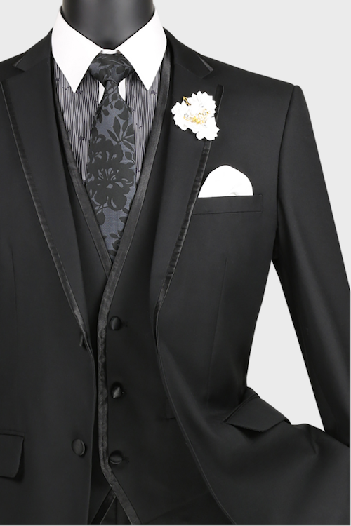 all black 3 piece tuxedo