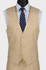 beige tuxedo vest