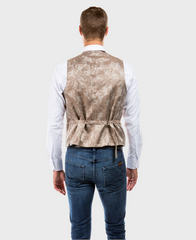 beige tweed waistcoat