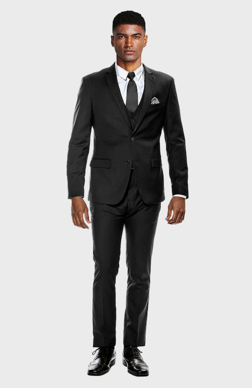 Black Ultra Slim Fit 3-Piece Prom Suit, 44L / Black Black Ultra Slim Fit 3-Piece Prom Suit, 44L / Black