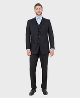 Black Wool Modern Fit 3 Piece Suit