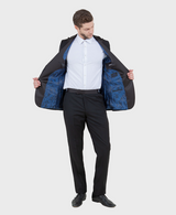 Black 1 Button Peak Lapel Tuxedo