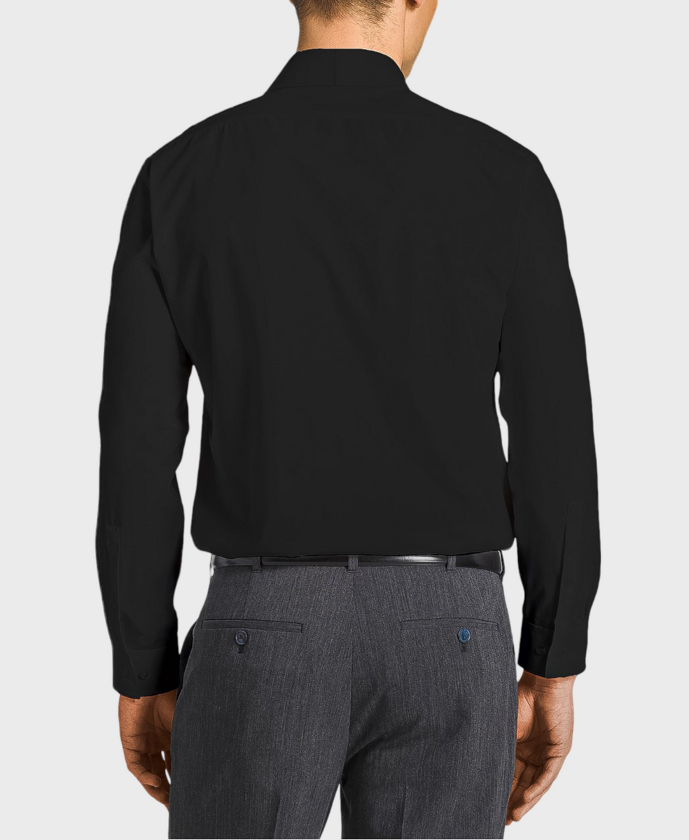 Jet Black Modern Fit Dress Shirt, 7XL 23-23.5 ( 38/39)