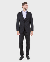 black peak lapel suit