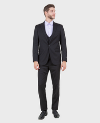 black peak lapel suit
