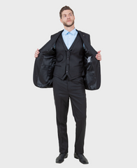 black suit groomsmen