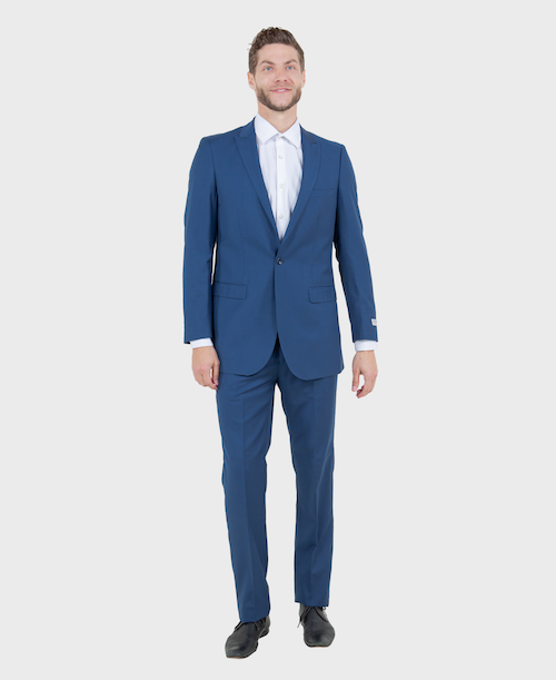 Men's Blue One Button Slim Fit Suit – FlexSuits