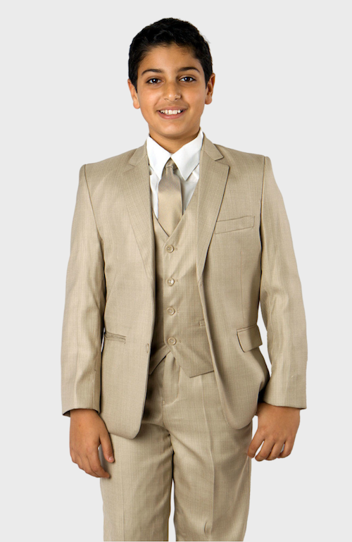 Boys Beige 2 Button Suit Set – FlexSuits