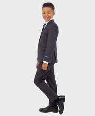 boys charcoal slim fit suit