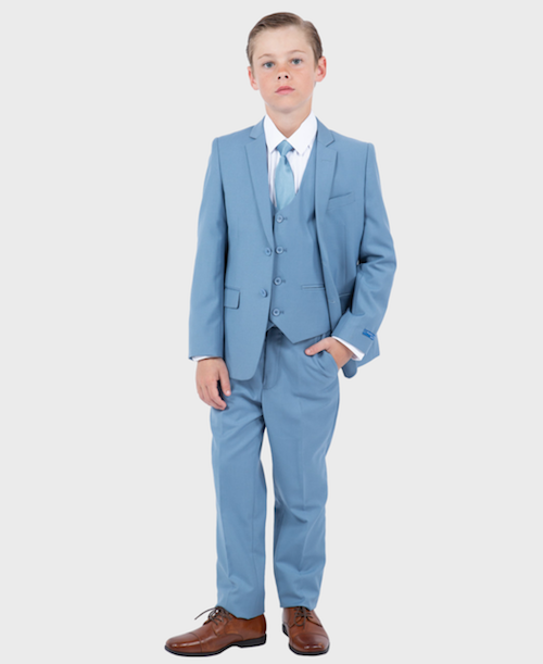 Dusty Blue Boys Slim Fit Suit Dusty Blue Boys Slim Fit Suit