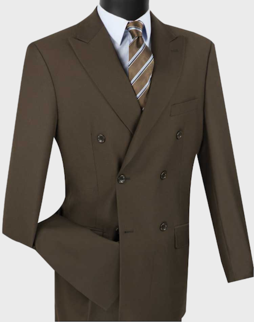 brown double breasted suit