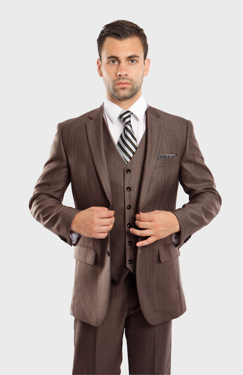 【S】Supremeシュプリームスーツダークブラウンsharkskin suit Brown Sharkskin Modern Fit 3-Piece Suit – FlexSuits
