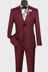 burgundy 3 piece tuxedo
