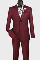 burgundy 3 piece tuxedo