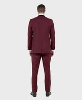 Burgundy 1 Button Peak Lapel Tuxedo