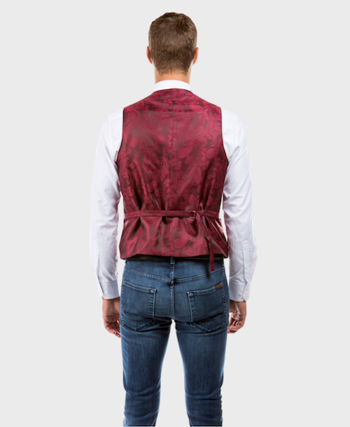 burgundy tweed suit vest