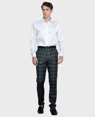 charcoal plaid suit pants