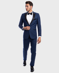 cobalt blue peak lapel tux