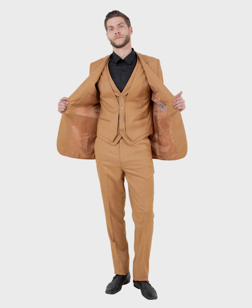 Coffee Brown Sharkskin Three Piece Suit – FlexSuits