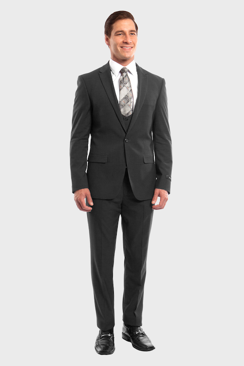 dark gray 3 piece suit