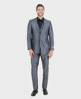 Dark Grey Shiny Vested Suit