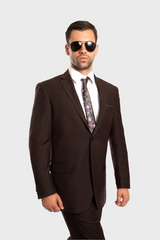 Olive Green 100% Wool Stripe Suit