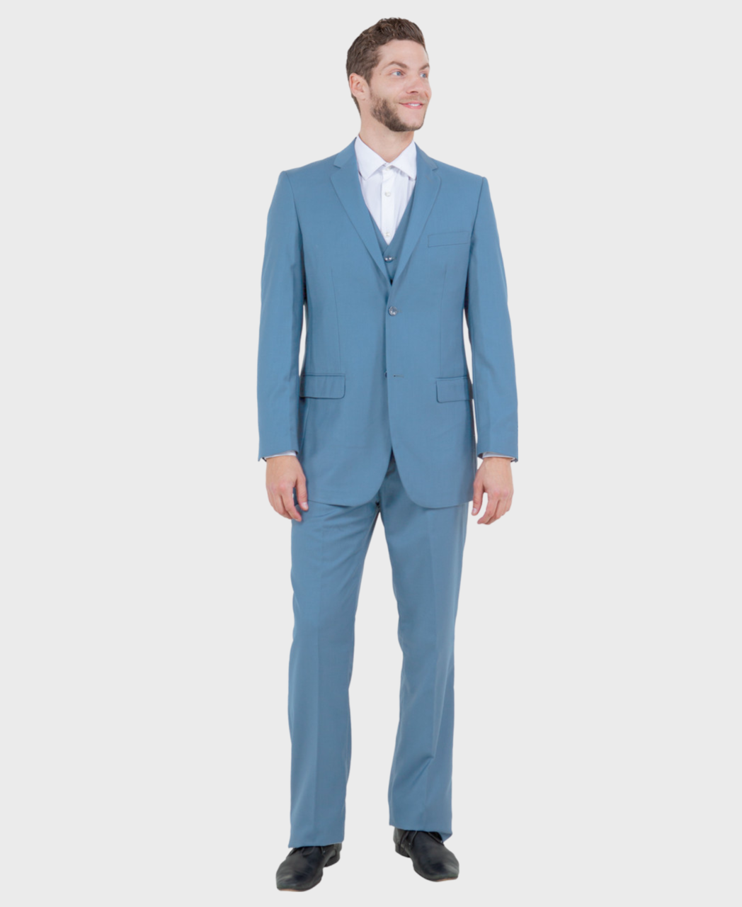 dusty blue suit