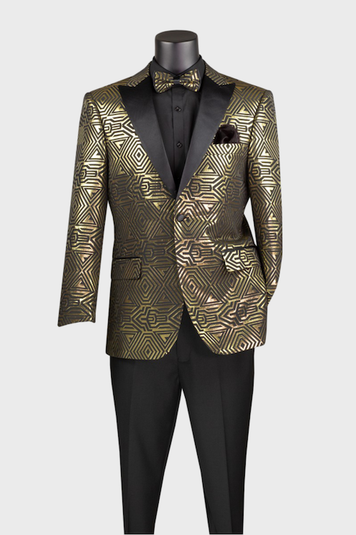 slim fit dress slacks Natalie Gold Sequin Blazer Mini Dress - US 2