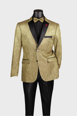 Gold Sequin Slim Fit Sport Coat