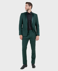 green tuxedo with black shirt