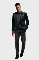 green velvet blazer