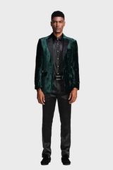 green velvet tuxedo jacket