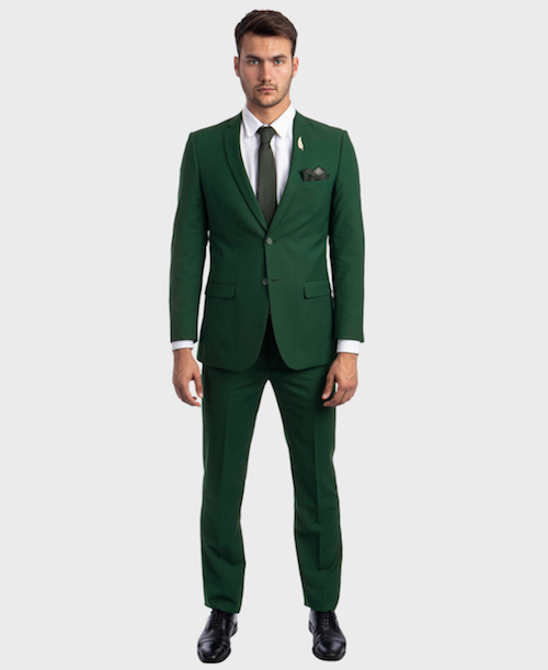 green wedding suit