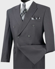 grey double breasted suit