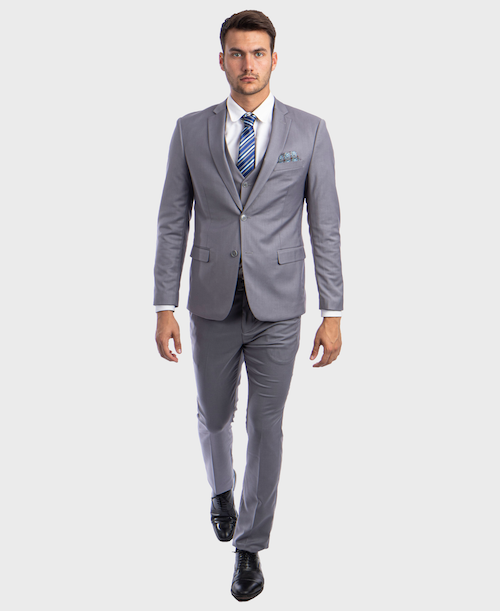 sexy grey suit Gray Ultra Slim Fit 3-Piece Prom Suit, 36S / Gray
