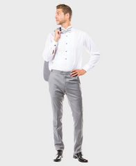 grey tuxedo with grey bow tie