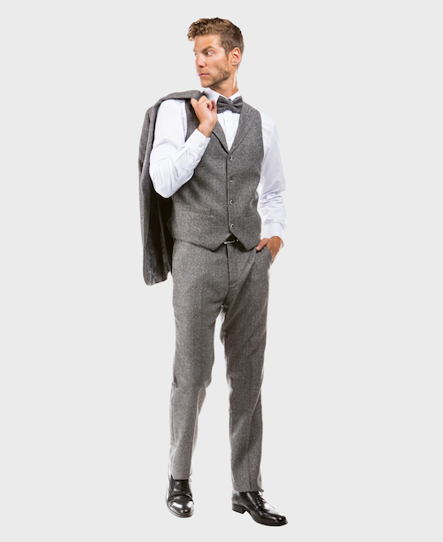 Gray Tweed 3 Piece Suit – FlexSuits